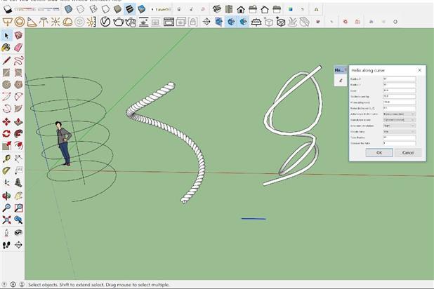 Hướng Dẫn Sử Dụng Plugin&Nbsp; Helix Along Cuve Trong Sketchup