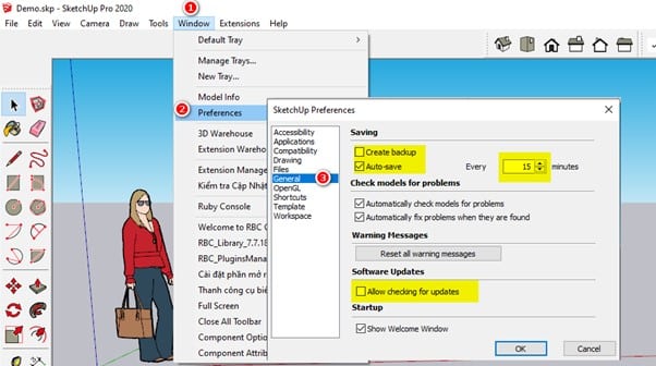Hướng Dẫn Setting Sketchup