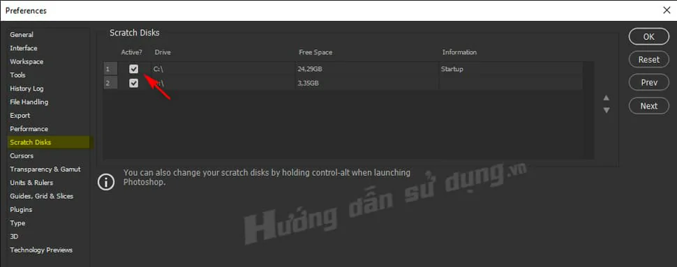 Scratch Disk Full Trong Photoshop