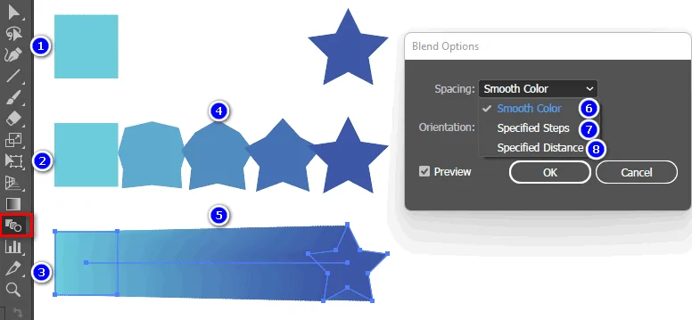 Blend Trong Illustrator