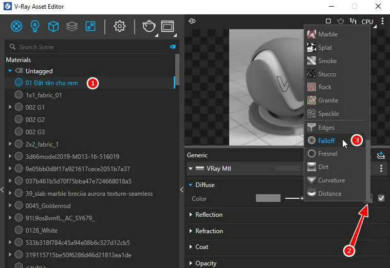 Vật Liệu Cơ Bản Trong Vray Sketchup