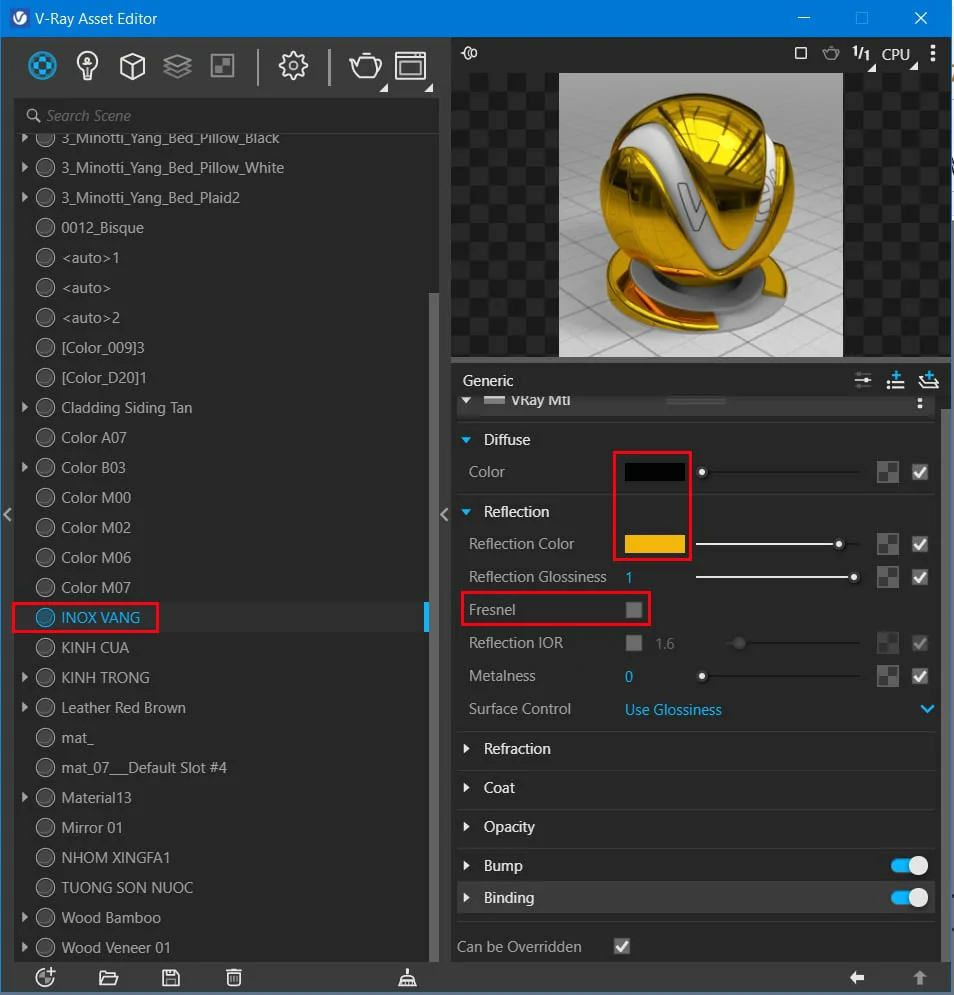 Cách Tạo Vật Liệu Cơ Bản Trong Vray