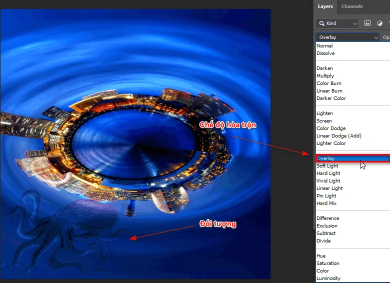 Cách tạo hiệu ứng trong photoshop thành phố biển Cách Tạo Ra Một Thành Phố Xoay Tròn Trong Photoshop