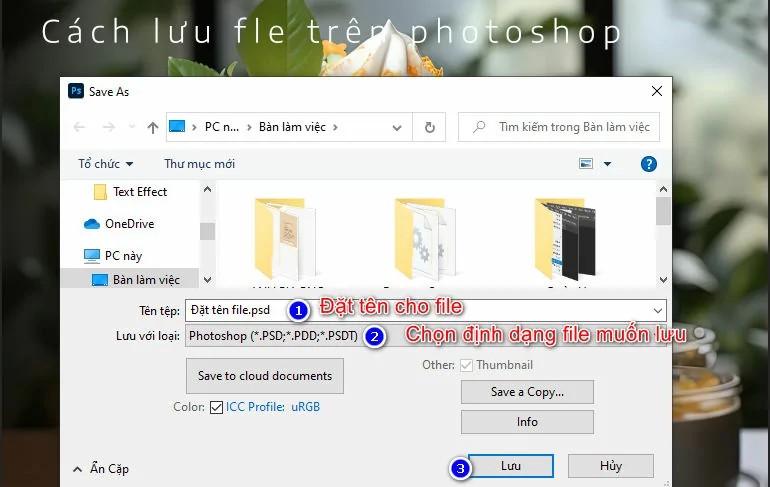 Cách Lưu File Bằng Chức Năng (Save As) Trên Photoshop