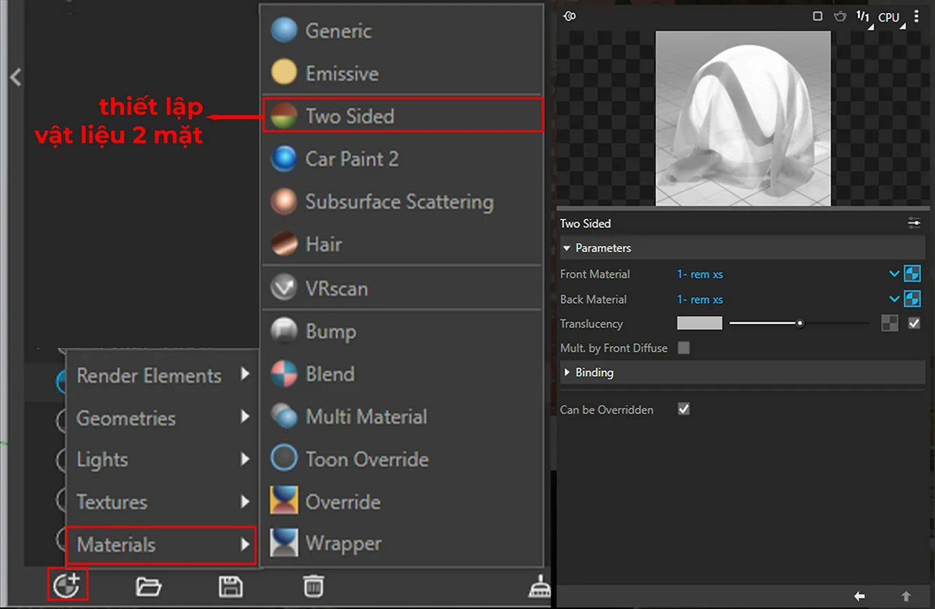 Cách setting vật liệu trong vray sketchup Chất Liệu Rèm Xuyên Sáng