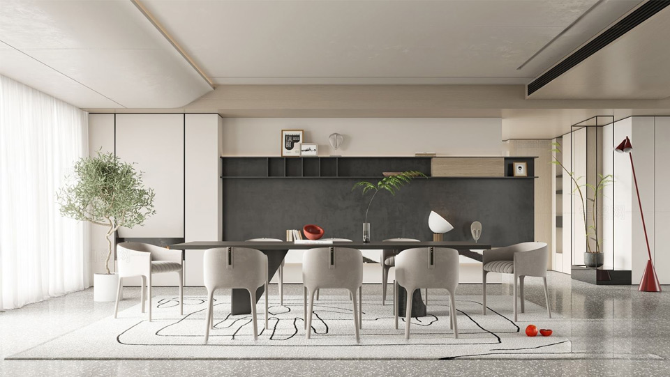 Thư viện sketchup phòng ăn hiện đại 3D sketchup Thư Viện Phòng Ăn Hiện Đại