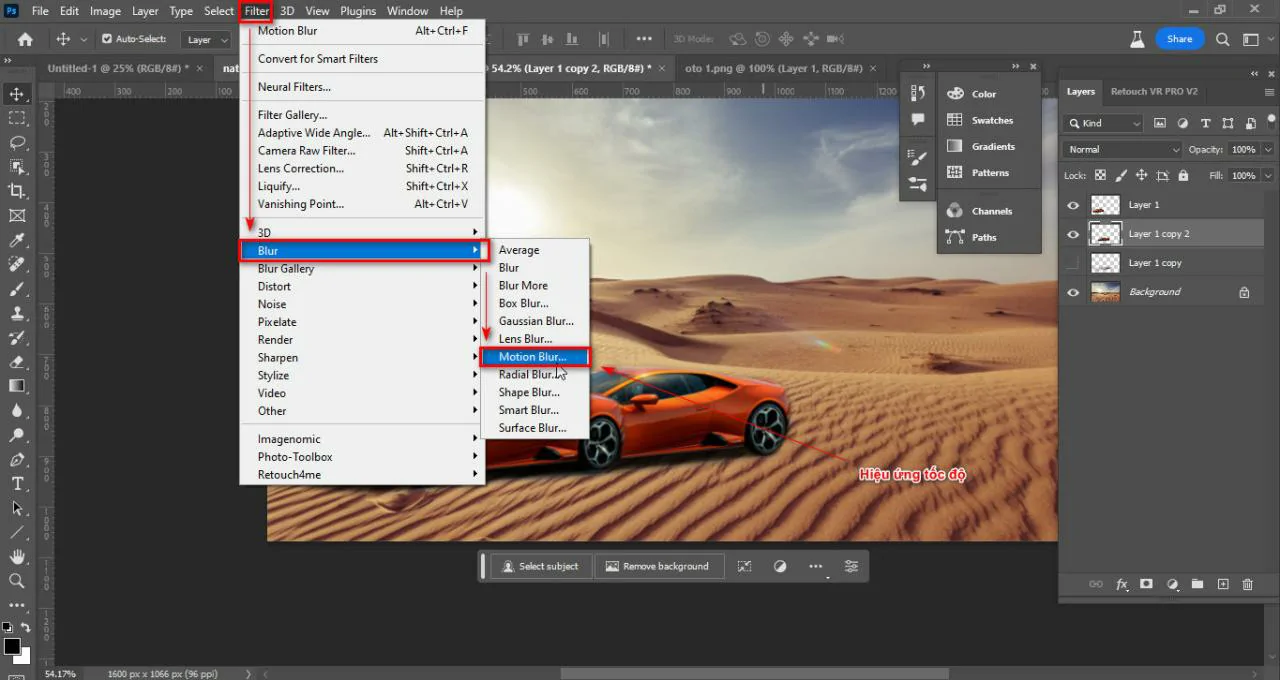 3 Cách Tạo Hiệu Ứng Tốc Độ Trong Photoshop