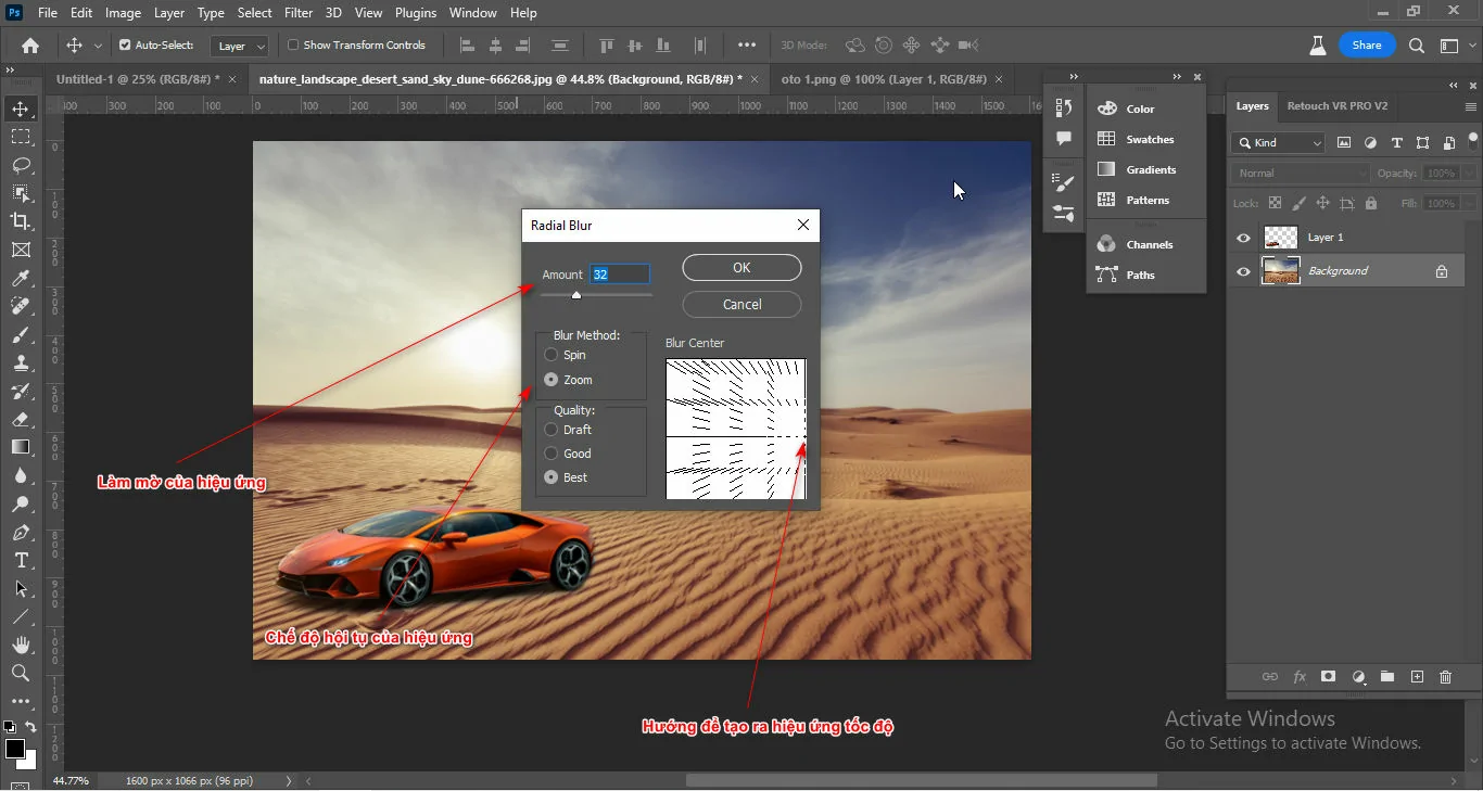 3 Cách Tạo Hiệu Ứng Tốc Độ Trong Photoshop