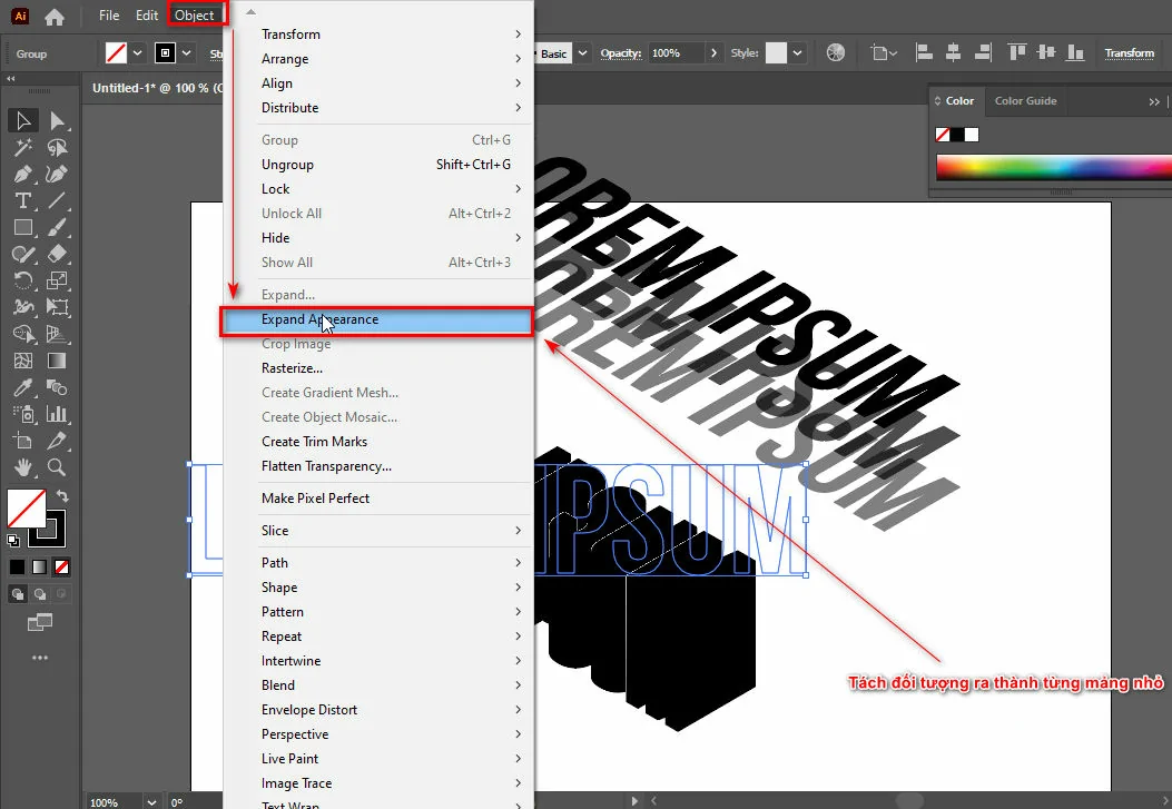 Cách Tạo Chữ 3D Trong Illustrator