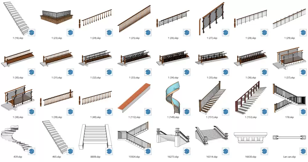 Thư viện profile builder cho Sketchup công cụ vẽ siêu tốc Thư Viện Cầu Thang