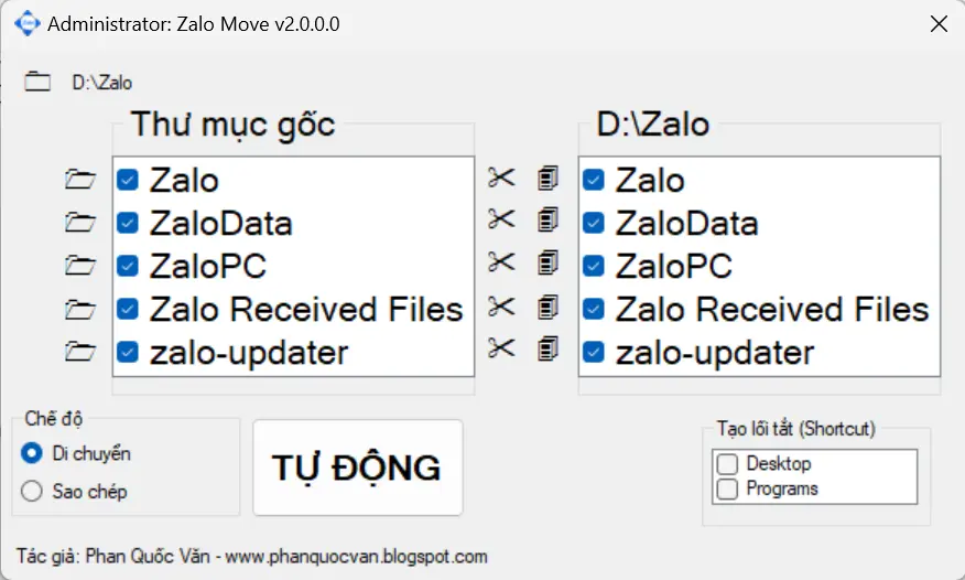 Zalo Move Phần Mềm Khắc Phục Chiếm Dung Lượng Ổ C Hiệu Quả
