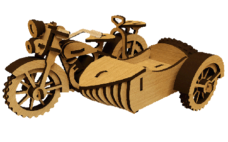 File Cnc Mô Hình Xe Máy Sidecar